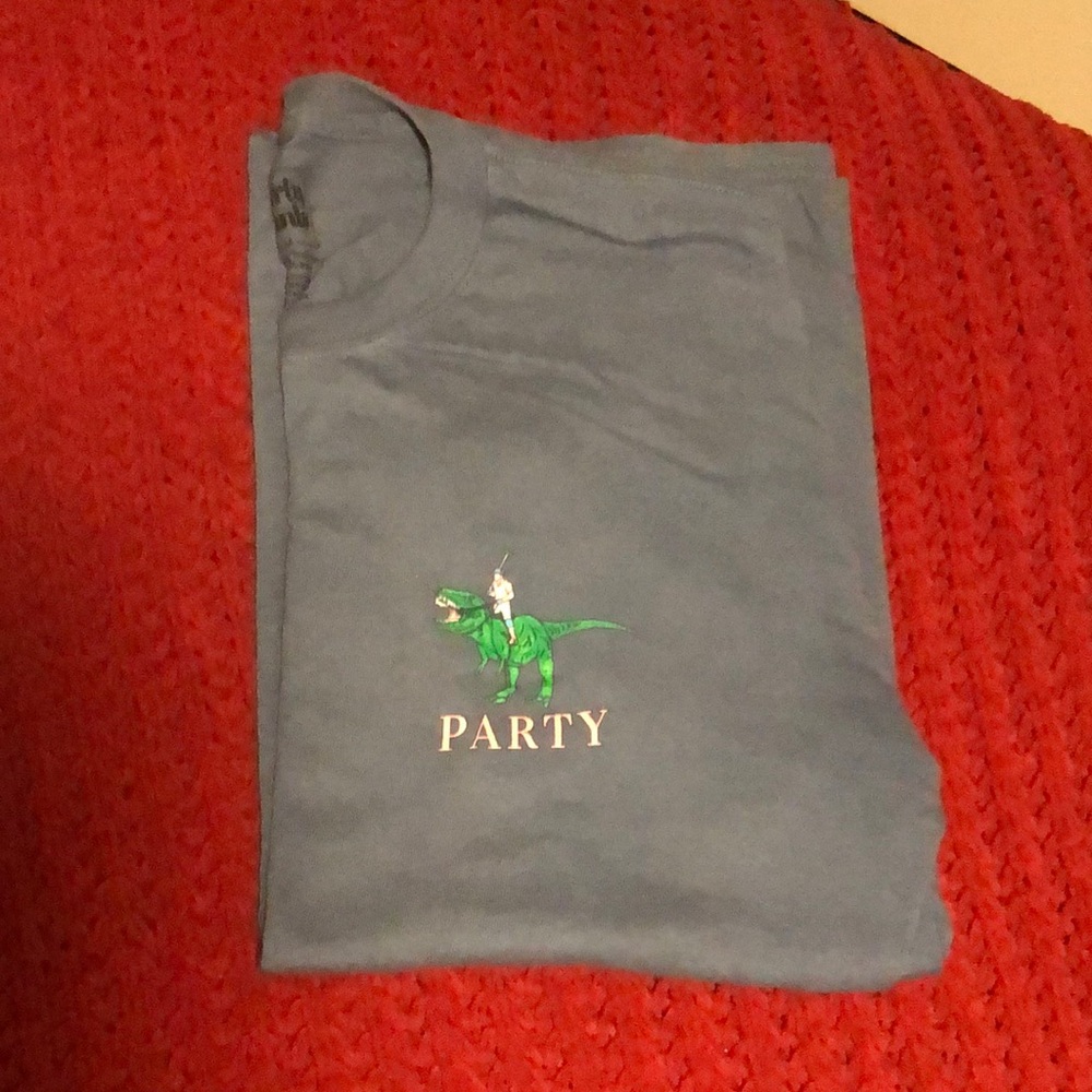 Blue T-Shirt with Dinosaur Print